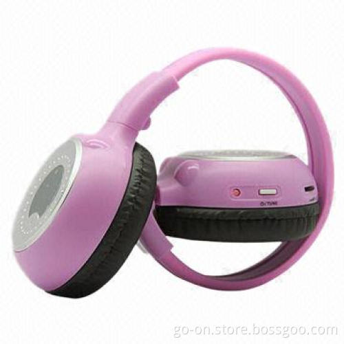 RF/UHF 2-channel Wireless Stereo Headphones for Car Use, Dual-channel, Fold-able Design